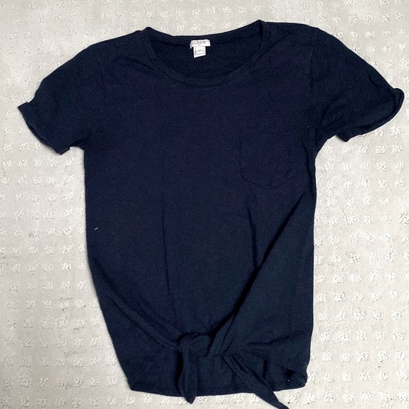 J crew navy tie tee - Picture 1 of 5